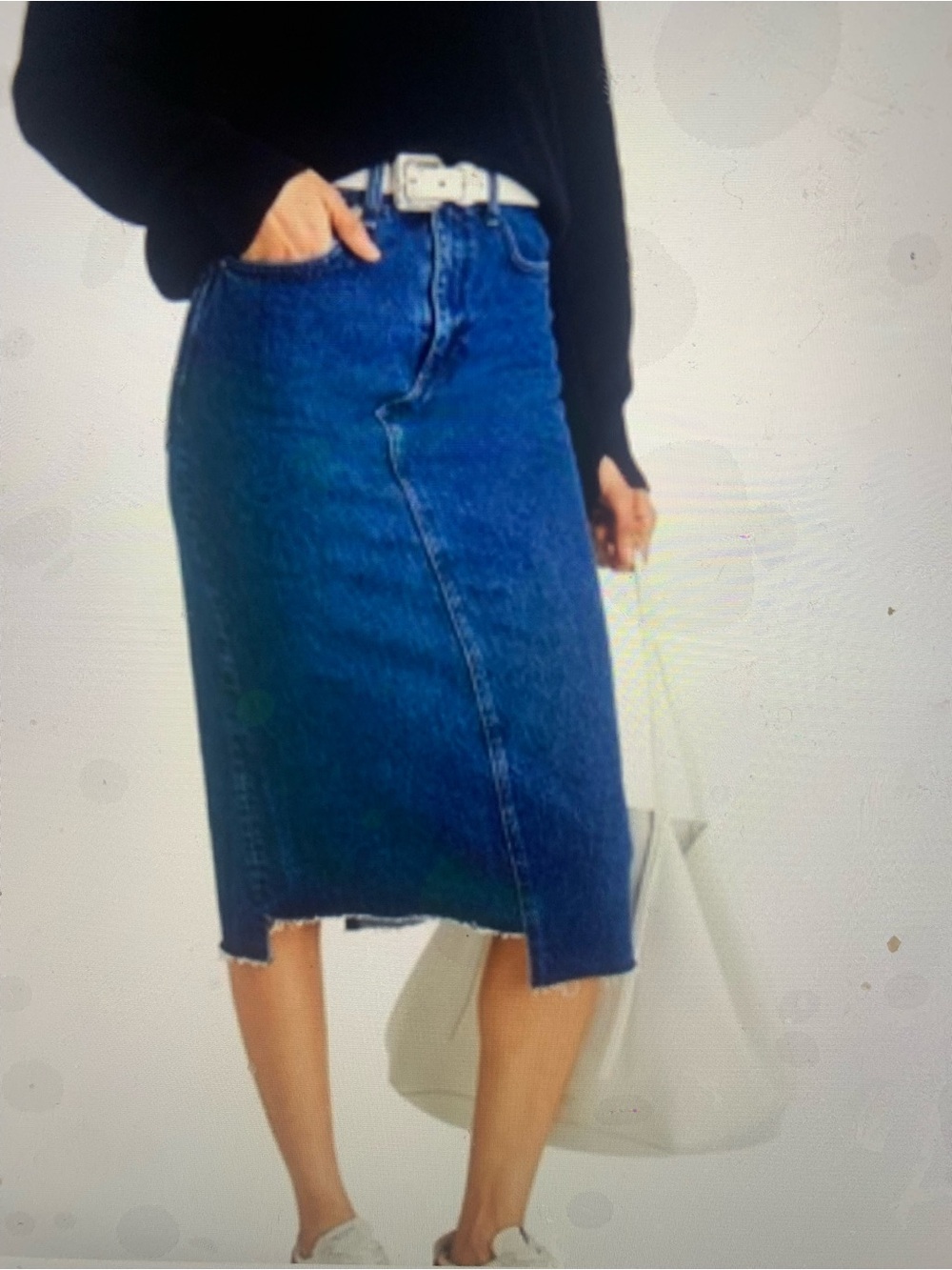 rag & bone Dark Blue  Sukato  denim Skirt with Raw Hem - Picture 2 of 14